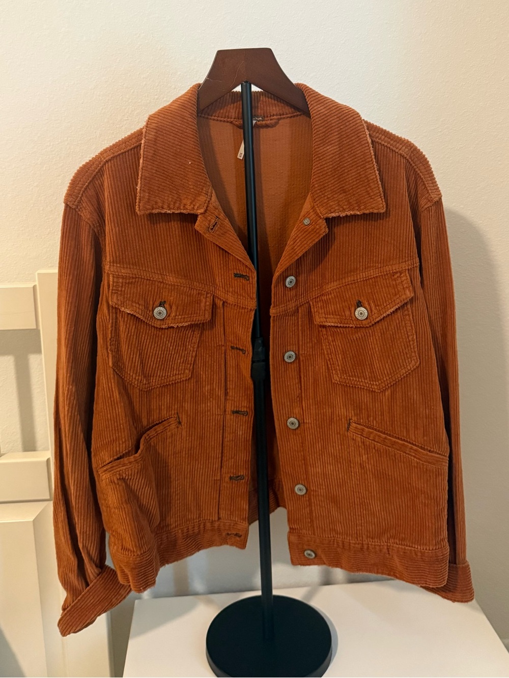 Free People Corduroy Jacket in Rust Orange